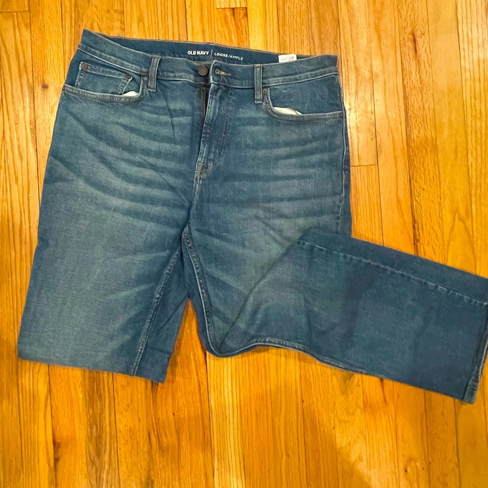 Blue denim jeans